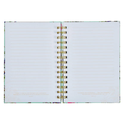 Journal Wirebound Cream/Mint Floral Give Thanks Ps. 107:1