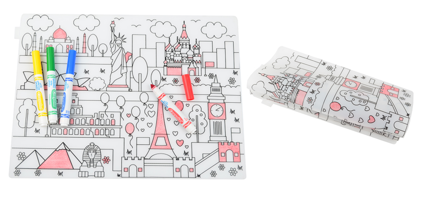 Reusable Silicone Coloring Placemats - Gift for Kids