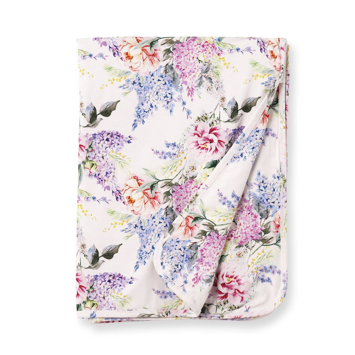 Dream Blossom Soft Bamboo Stroller Blanket with Floral Print: 1S