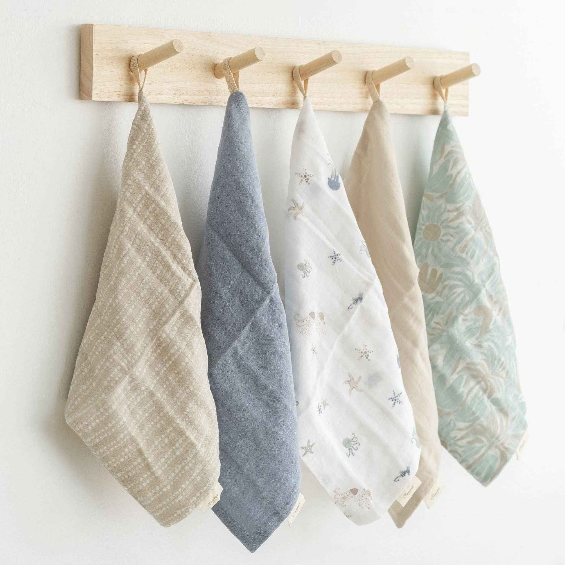 Crane Baby - Cove 5-pc. Wash Cloth Set (Sea Life)