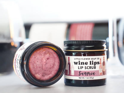 The Little Flower Soap Co - Wine Lips - Sangria Exfoliating Lip Sugar Scrub 1oz Jar