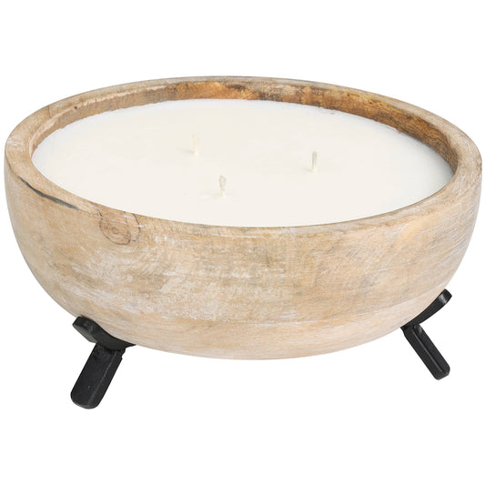 Modern Light Brown Mango Wood Candle