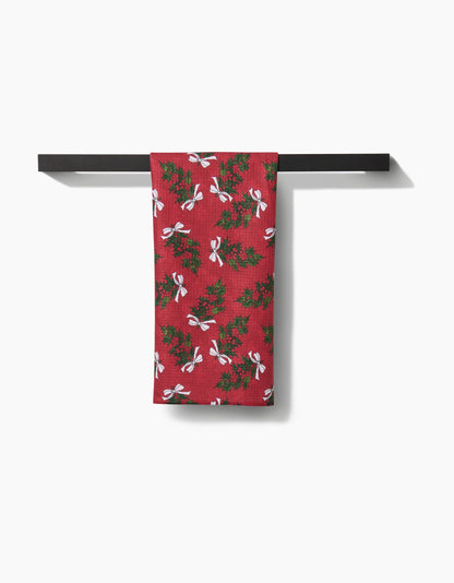 Geometry - Christmas Berry Bow Tea Towel