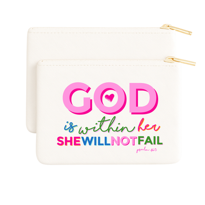 God Is Within Her Colorful Canvas Bag