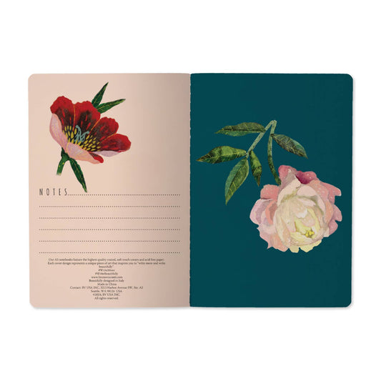 BV by Bruno Visconti - A5 Notebook - Peonies on Black