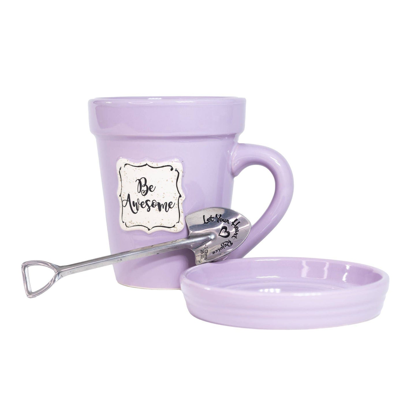 Divinity Boutique - Lilac Flower Pot Mug w/Scripture - Be Awesome