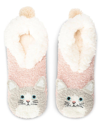 Memoi Kitty Embellished Plush Lined Slipper