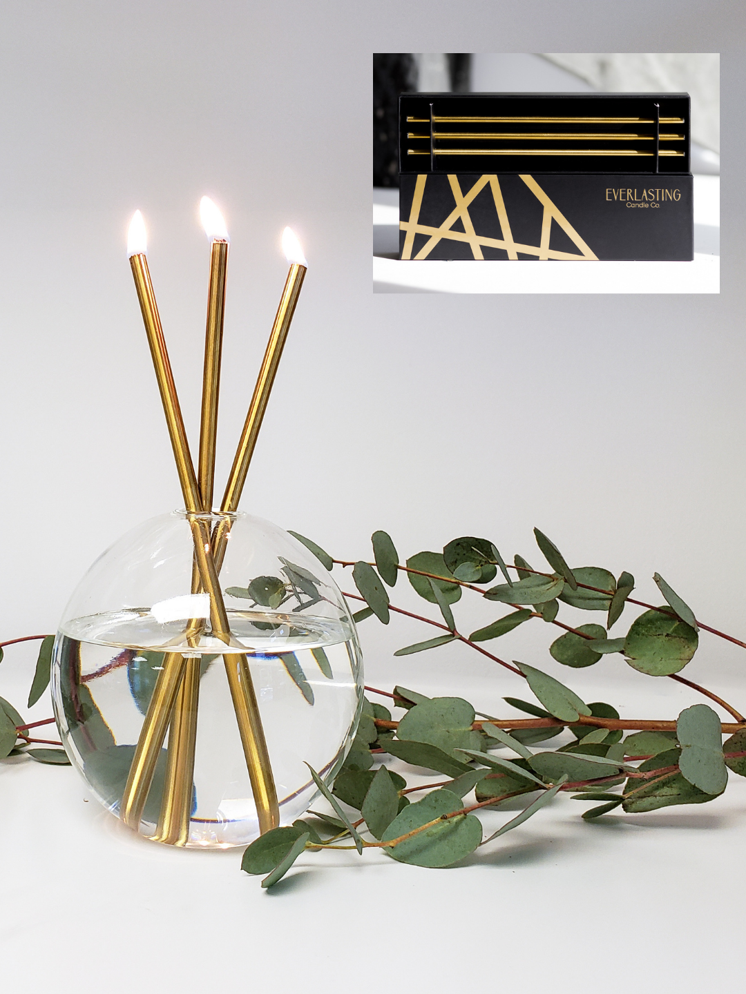Gold Everlasting Candles – Reusable Steel Oil Candles