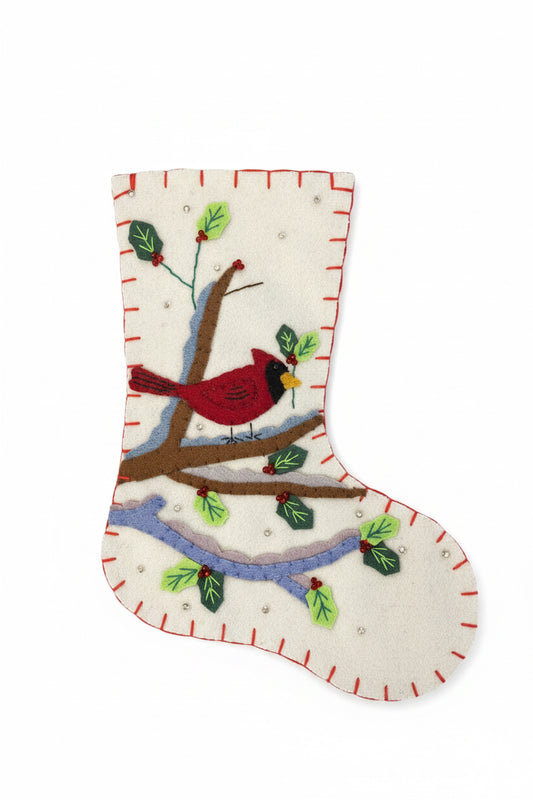 White Stocking with red cardinal