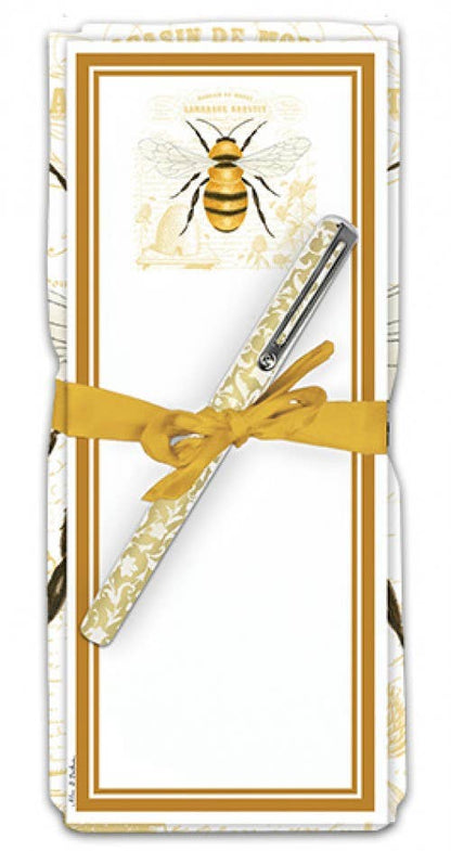 Flour Sack Towel & Magnetic Note Pad Set  Bee