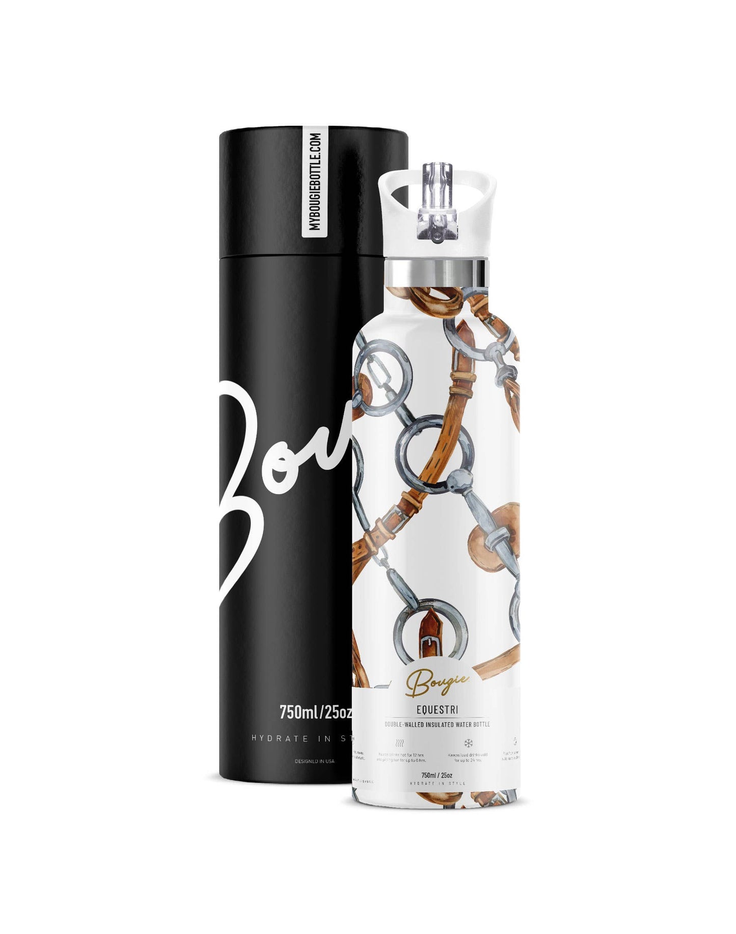 Equestri | Horse Tack Scarf Insulated Water Bottle 25oz