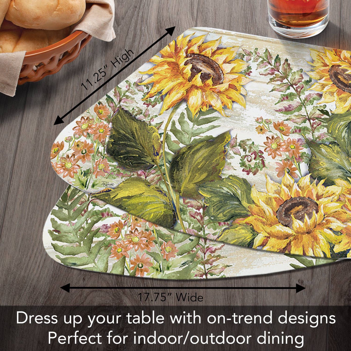Sunflower Wedge Reversible Flexible Placemat