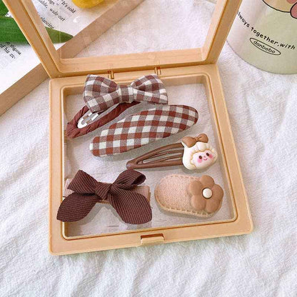 5-Piece Cute Hair Accessories Gift Set for Girls: 1-Boxed Girl Hair Clip Set (5pcs)