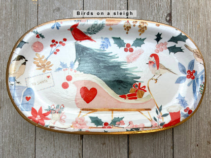 Ten Twenty Six Designs - Bandeja navideña de cerámica para joyas