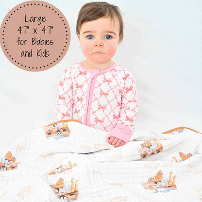 LollyBanks - Noah's Ark Baby Toddler Muslin Blanket