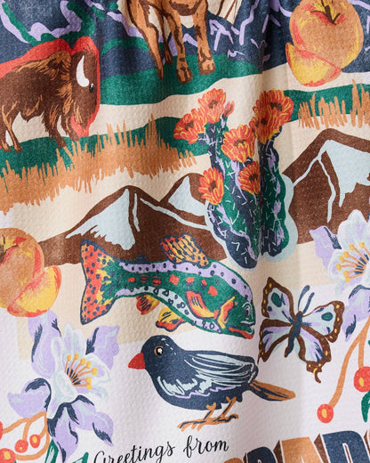 Geometry - Greetings From Colorado Tea Towel