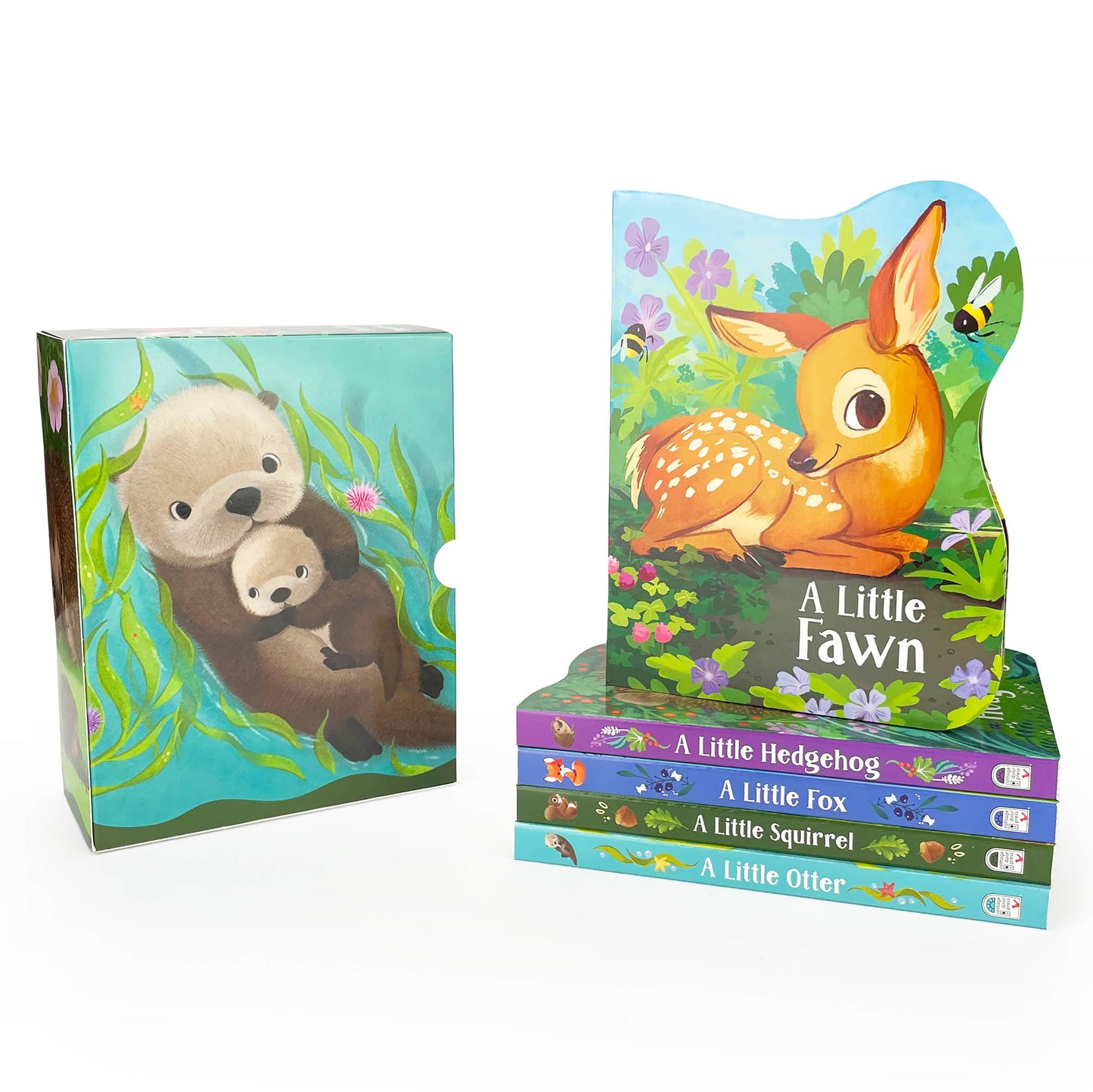 Cute Animals Book Set (Otter, Hedgehog, Deer, Squirrel, Fox)
