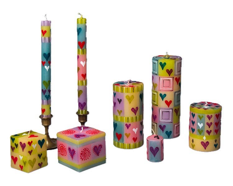 Pastel Hearts Candle