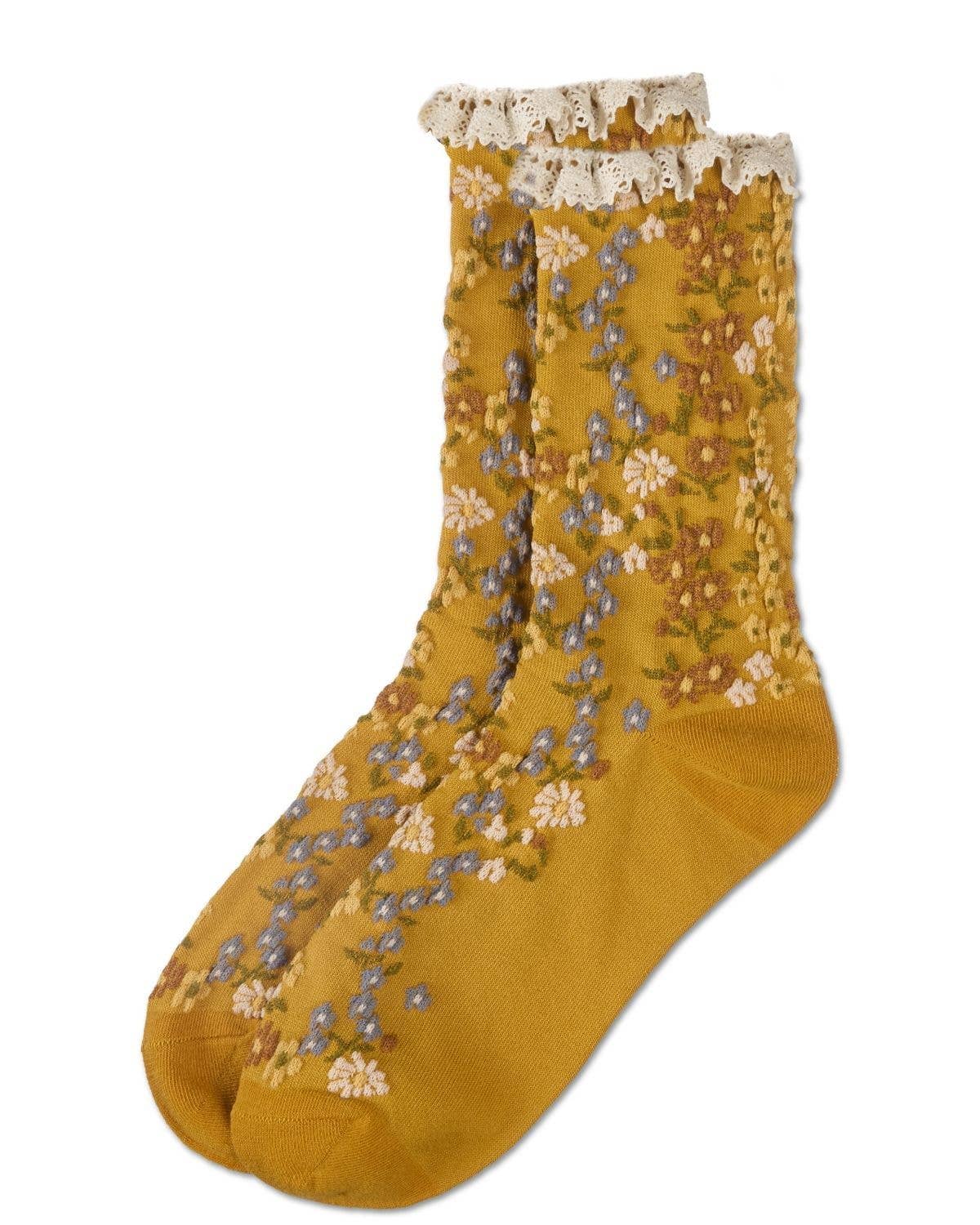 Liberty Floral Lace Cuff Crew
