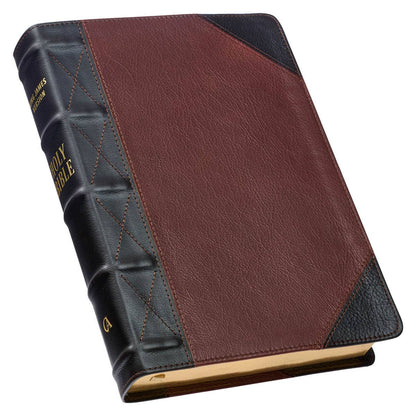 Christian Art Gifts - KJV Bible Giant Print Full-size Full-grain Leather Tan