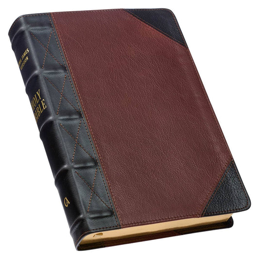 Christian Art Gifts - KJV Bible Giant Print Full-size Full-grain Leather Tan