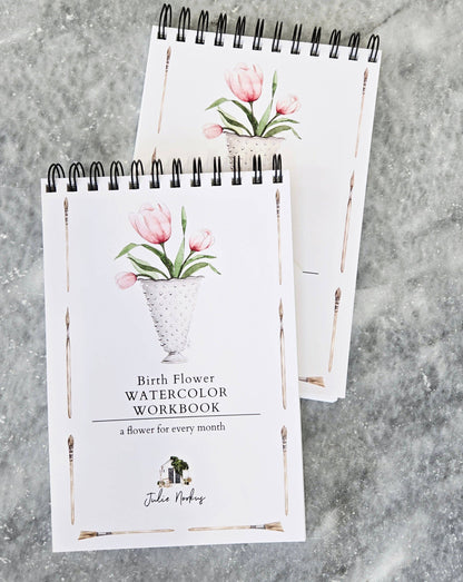 Watercolor Workbook, Spiral Bound, Birth Month Flowers