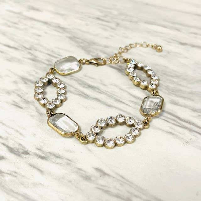 Anita K By Blushing Pink - Antique Gold Crystal Bracelet