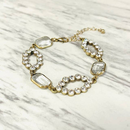 Anita K By Blushing Pink - Antique Gold Crystal Bracelet