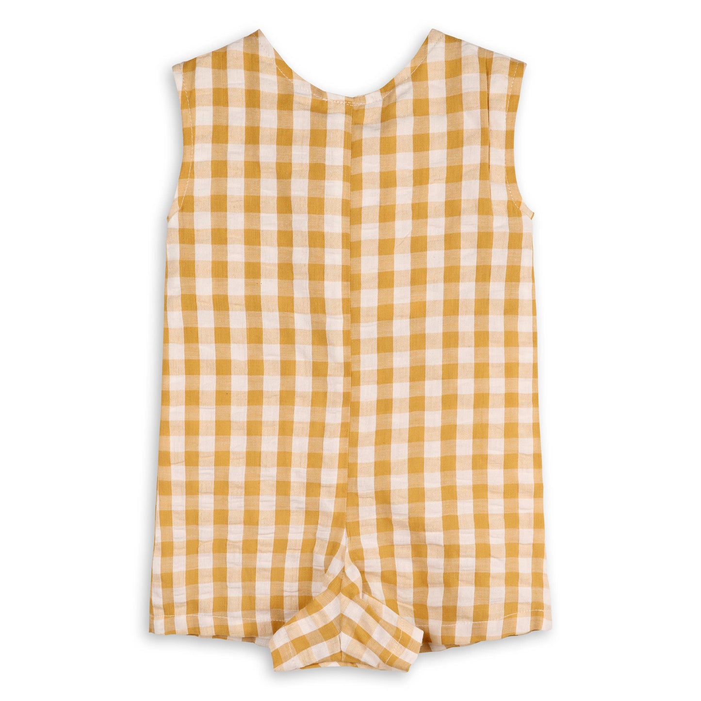 Viverano Organics - Charlie Seersucker  Gingham Short Baby Romper (Organic)