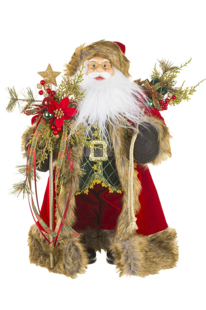 NEW-Red Furry Santa