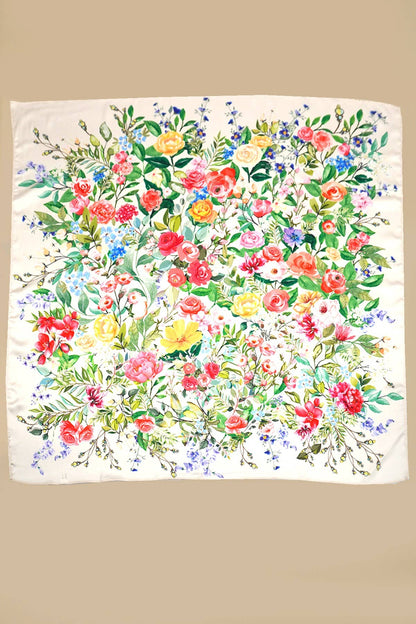 LARGE FLORAL PRINT BANDANA SCARF