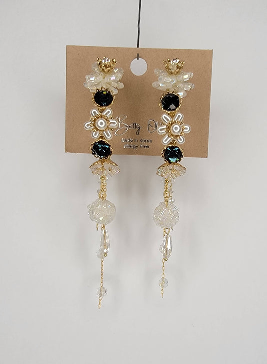 Handmade Fancy Hoop Earrings w/ Swarovski elements