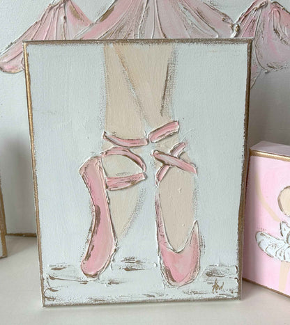 Ballet slippers canvas paint textured recital dance ballet: Light skin