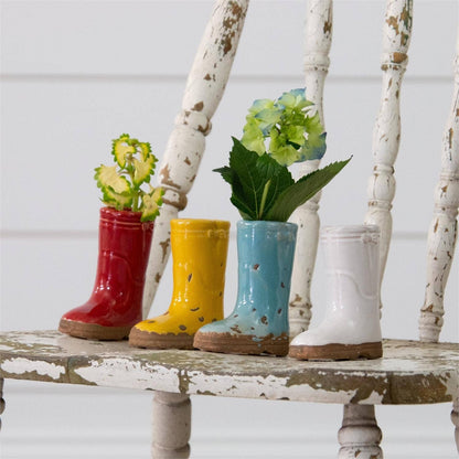 Mini Ceramic Boot Vases, Bright Colors-sold separately