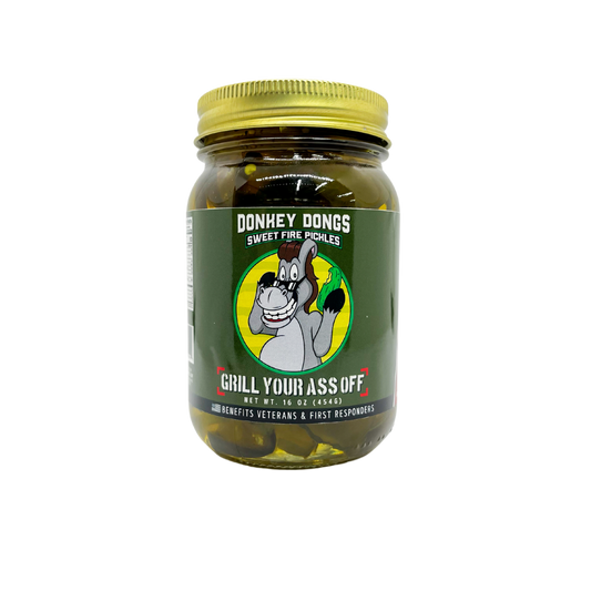 Donkey Dongs Sweet Fire Pickles - Spicy Pickle Chips