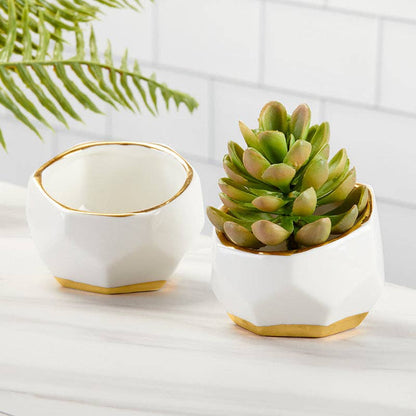Geometric Ceramic Planter - Small (Set of 3)