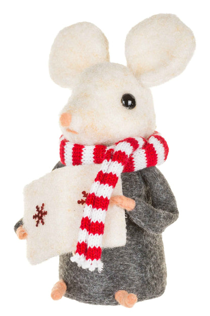 NEW-Gray Mouse Caroler