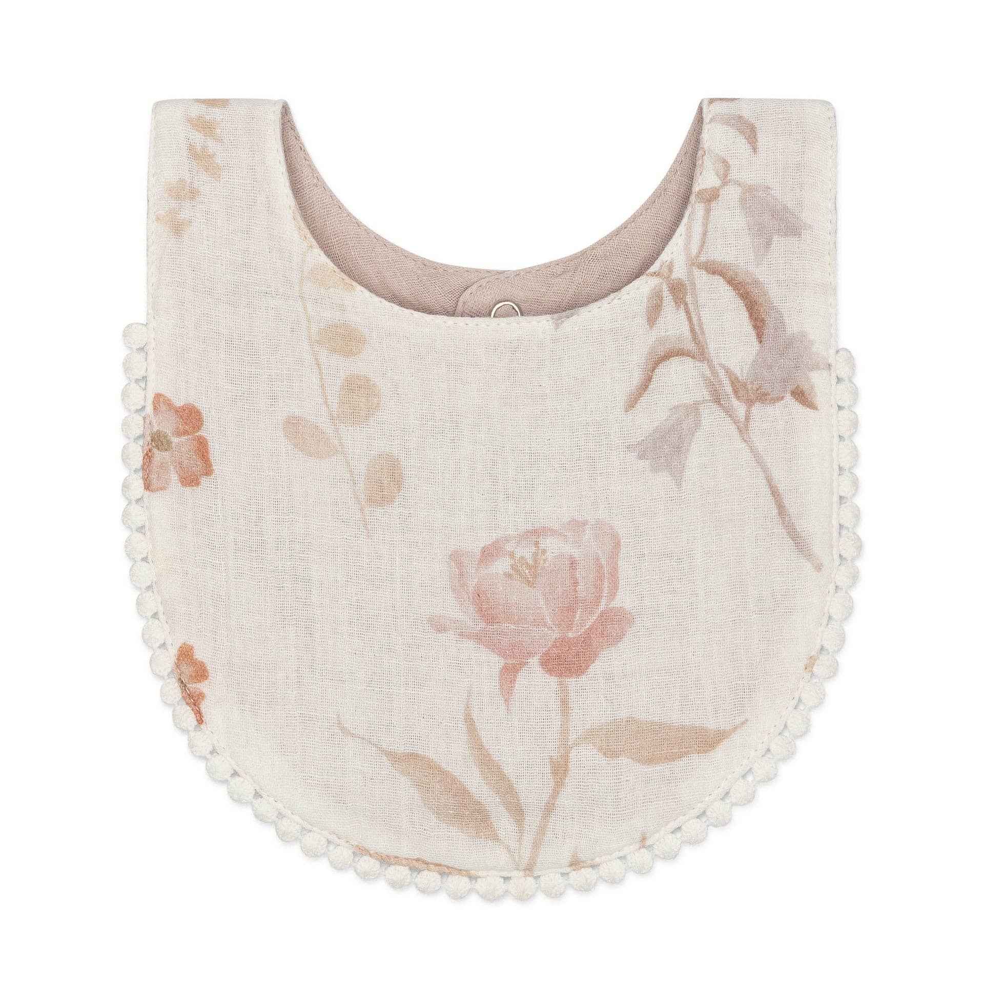 Crane Baby - Violet Floral Cotton Baby Bib Set (3 Pack)