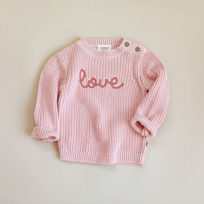 Viverano Organics - Love  Embroidered Chunky Knit Baby Sweater (Organic)