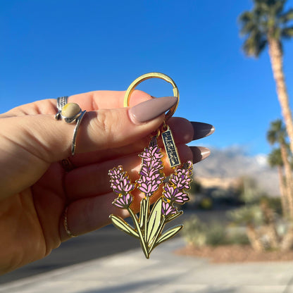 Lavender Enamel Keychain