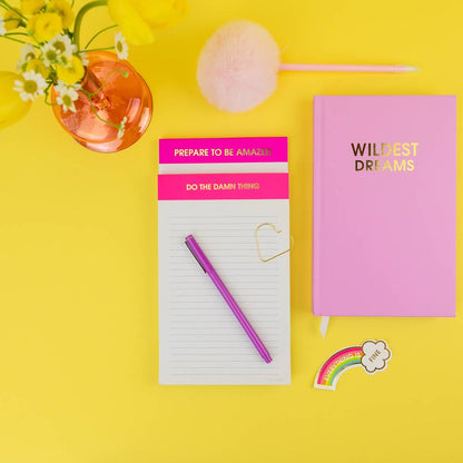 Chez Gagné - Prepare To Be Amazed - Lined Notepad - Bright Magenta - 65 perforated pages - 5x8