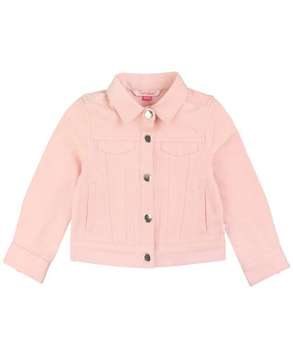 Girls Pink Stretch Denim Jacket