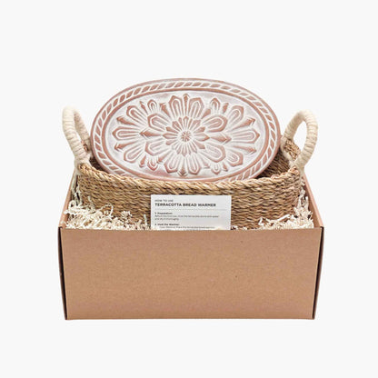 Handmade Bread Warmer & Wicker Basket - Flower