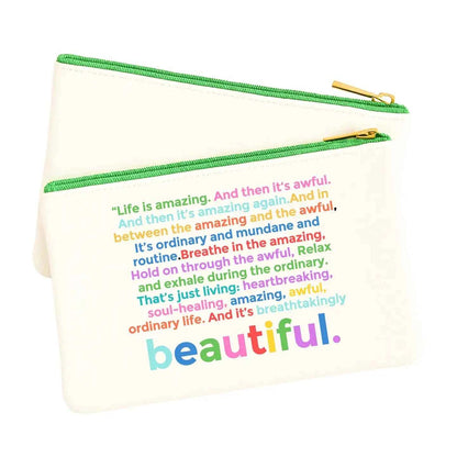 Aspen Lane - Life is Amazing Colorblock Gift Pouch, makeup bag