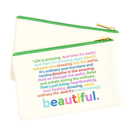Aspen Lane - Life is Amazing Colorblock Gift Pouch, makeup bag