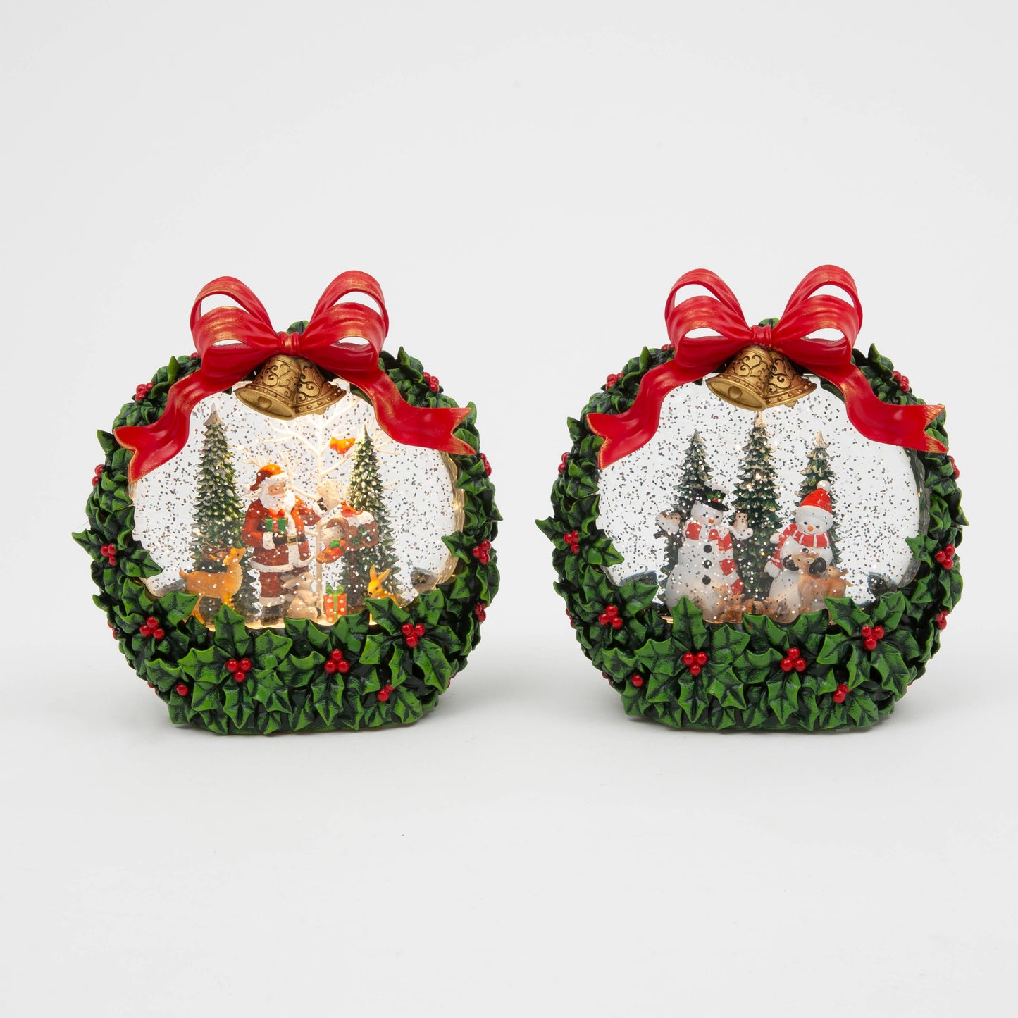 Lighted Spinning Water Globe w/ Holiday Scene