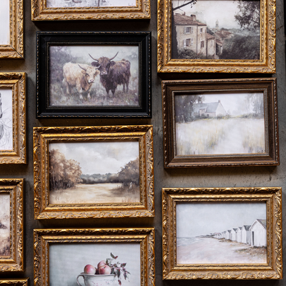 Aceitunas Vintage | Arte enmarcado en latón francés con molde dorado