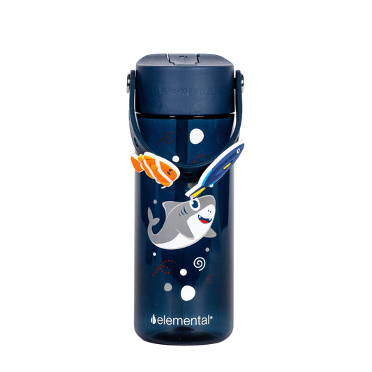 Personalizable Charm Water Bottle 18oz Shark Friends