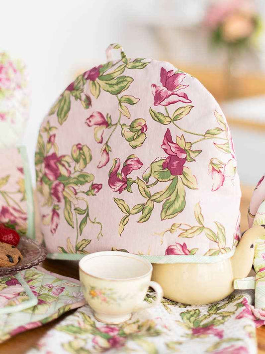 Sweet Pea Patchwork Tea Cozy - Rose