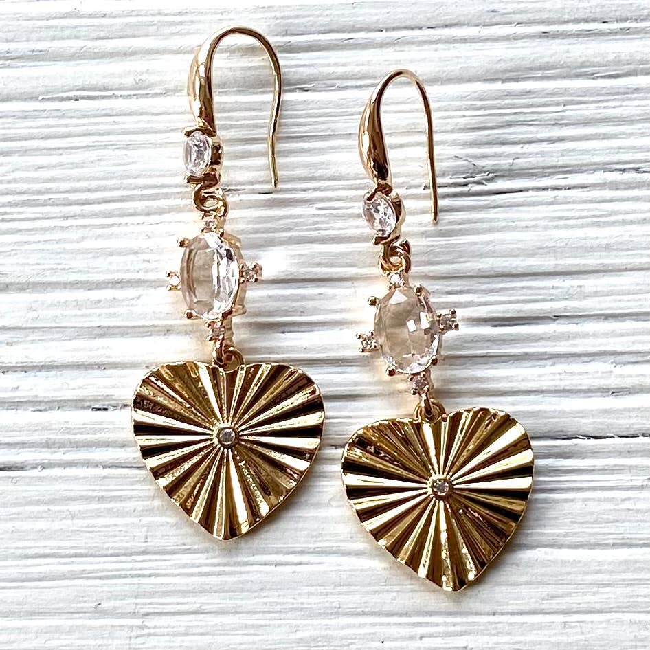 Vintage trendy fluted heart earrings trendy jewelry 